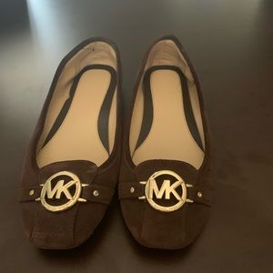 Michael Kors brown suede flats, size 10.5